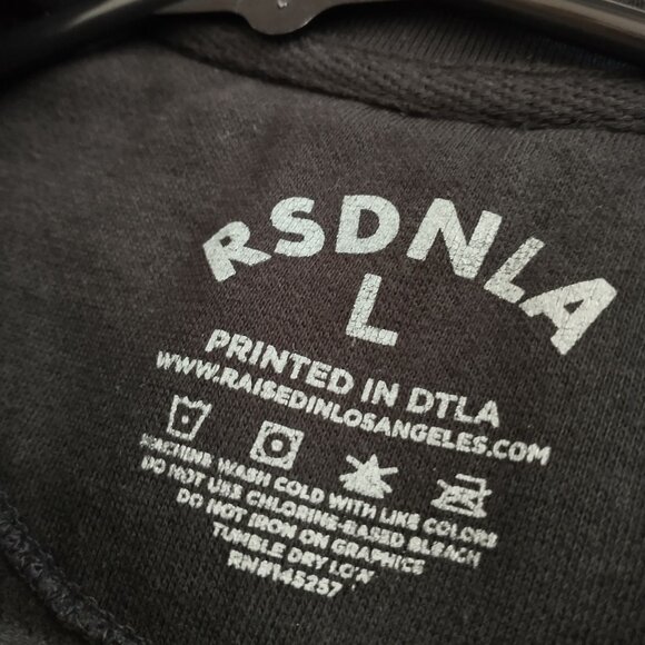 RSDNLA Men's Crewneck Sweatshirt Large Black Los Angeles Logo - Picture 7 of 9